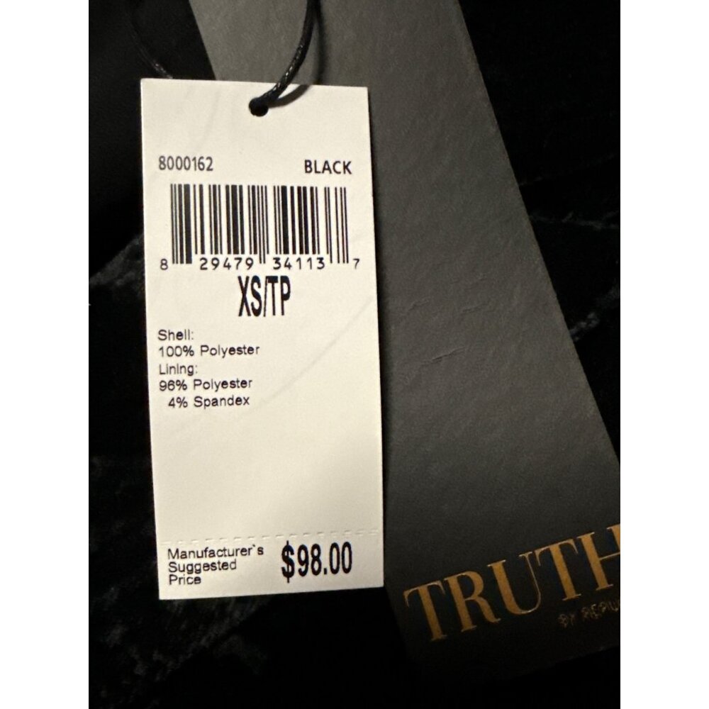 Truth by Republic Women's Crush Velvet Black Blazer Size XS new with tag - Picture 4 of 5